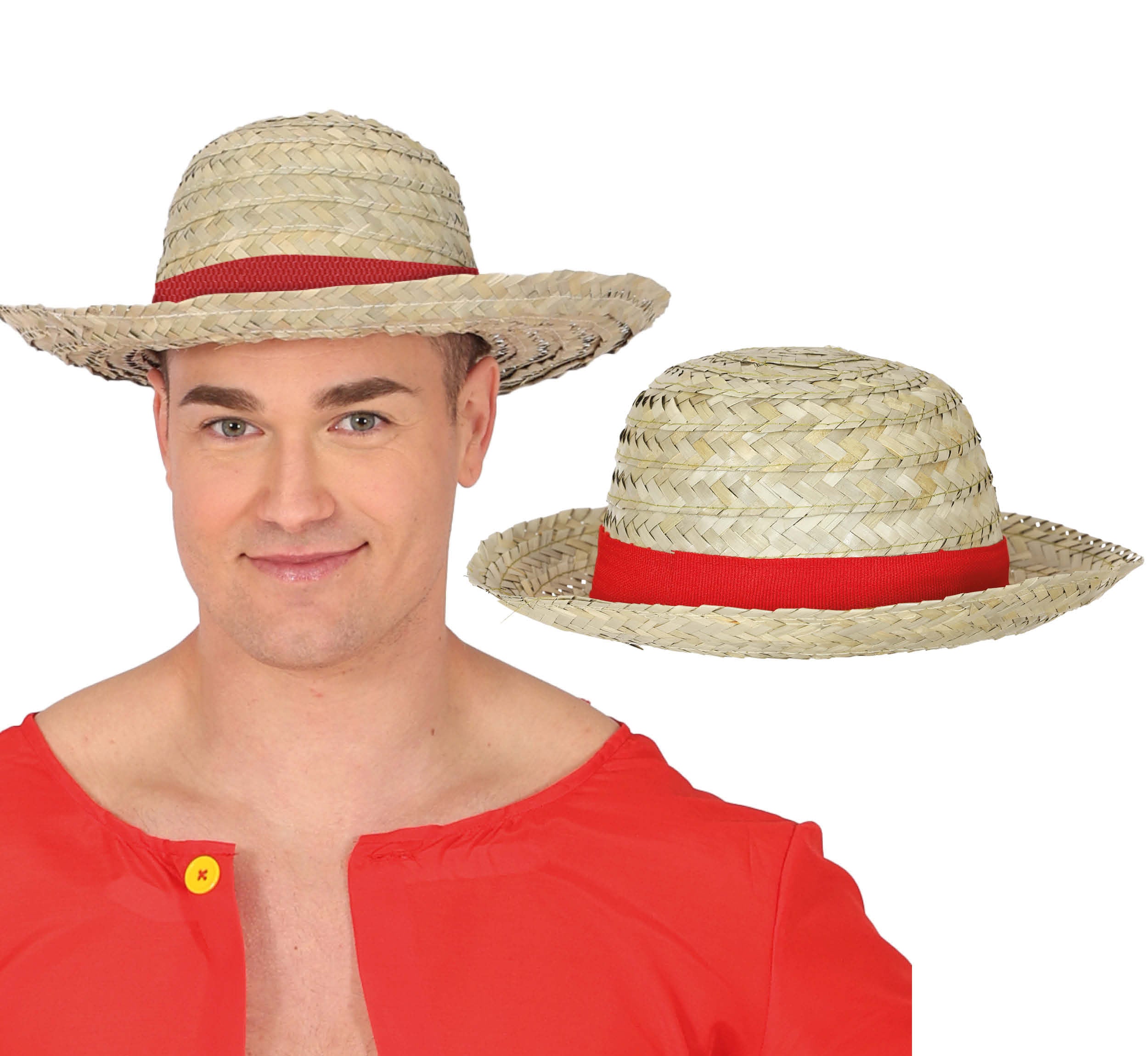 GP13758 – Märchenhut Sommerfest Strohträger Rotes – Farbe: Beige