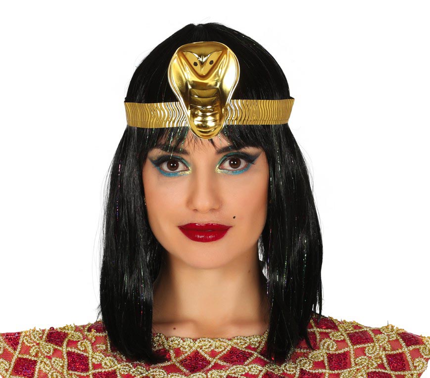 Kleopatra Stirnband für Damen gold mit Kobra