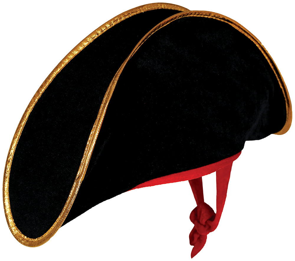 GP13760 – Pirat Dreispitz Hut Schwarz Rot – Farbe: Schwarz