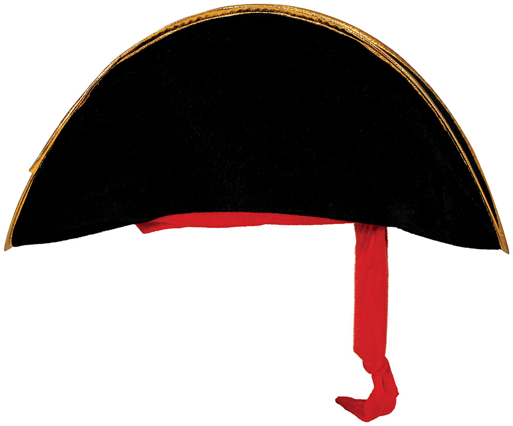 GP13760 – Pirat Dreispitz Hut Schwarz Rot – Farbe: Schwarz