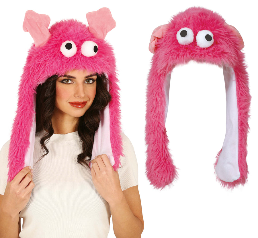 GP13764 – Monster Pink Hut Lustige Ohren Liebevolle – Farbe: Pink, Ansicht 2