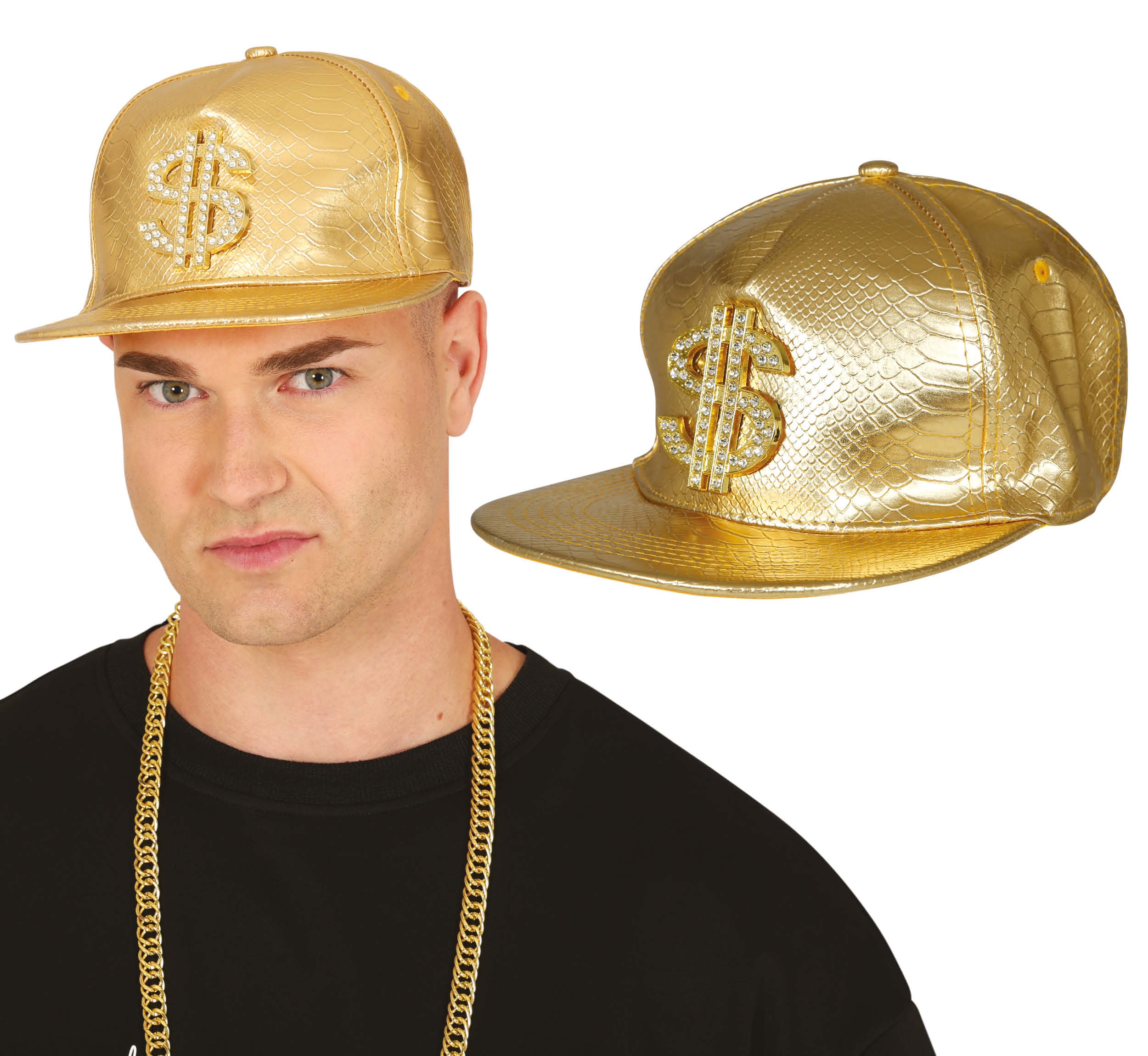 GP13788 – 90s Goldener HipHop Geldsymbol Cap – Farbe: Gold