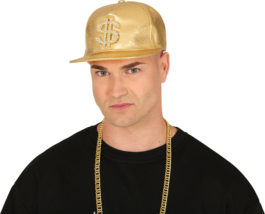 Goldene Rapper Cap für Erwachsene