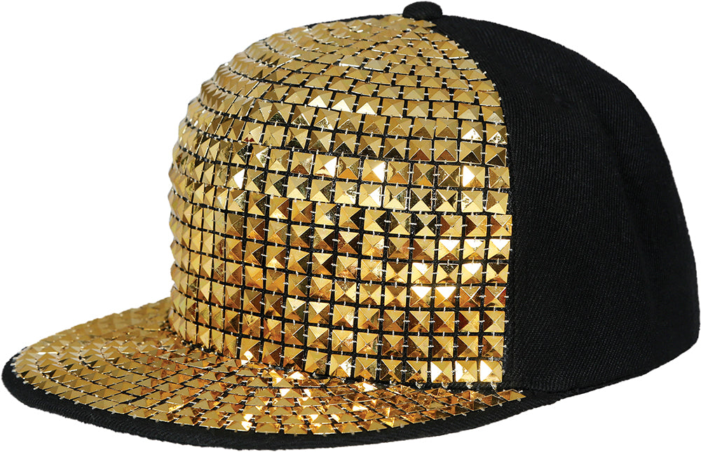 GP13789 – 90s Goldene Hip Hop Mütze – Farbe: Gold / Schwarz