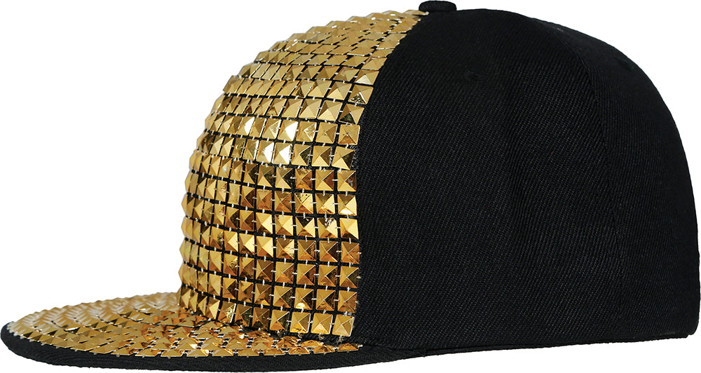 GP13789 – 90s Goldene Hip Hop Mütze – Farbe: Gold / Schwarz