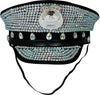 GP13790 – Karneval Polizei Diamanten Mütze – Farbe: Silber / Schwarz