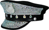 GP13790 – Karneval Polizei Diamanten Mütze – Farbe: Silber / Schwarz