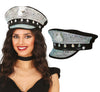 GP13790 – Karneval Polizei Diamanten Mütze – Farbe: Silber / Schwarz