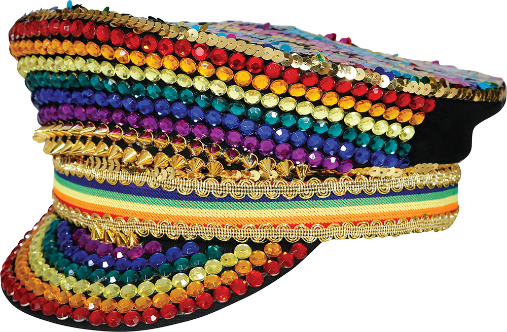 GP13791 – Regenbogen Kapitänsmütze Glitzer – Farbe: Mehrfarbig