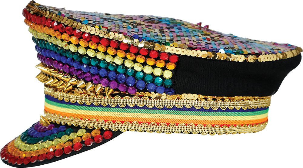 GP13791 – Regenbogen Kapitänsmütze Glitzer – Farbe: Mehrfarbig