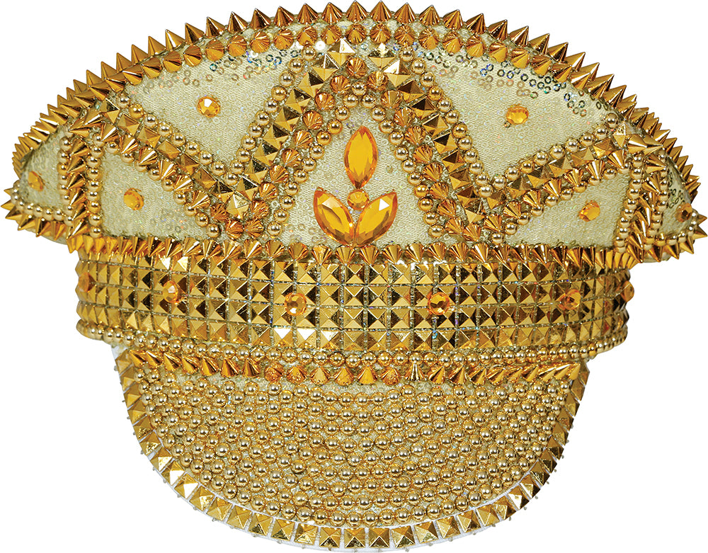 GP13792 – Karneval Kapitänsmütze Goldene Verzierungen – Farbe: Gold
