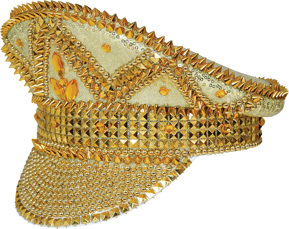 GP13792 – Karneval Kapitänsmütze Goldene Verzierungen – Farbe: Gold