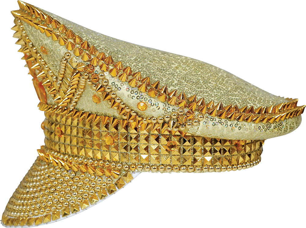 GP13792 – Karneval Kapitänsmütze Goldene Verzierungen – Farbe: Gold