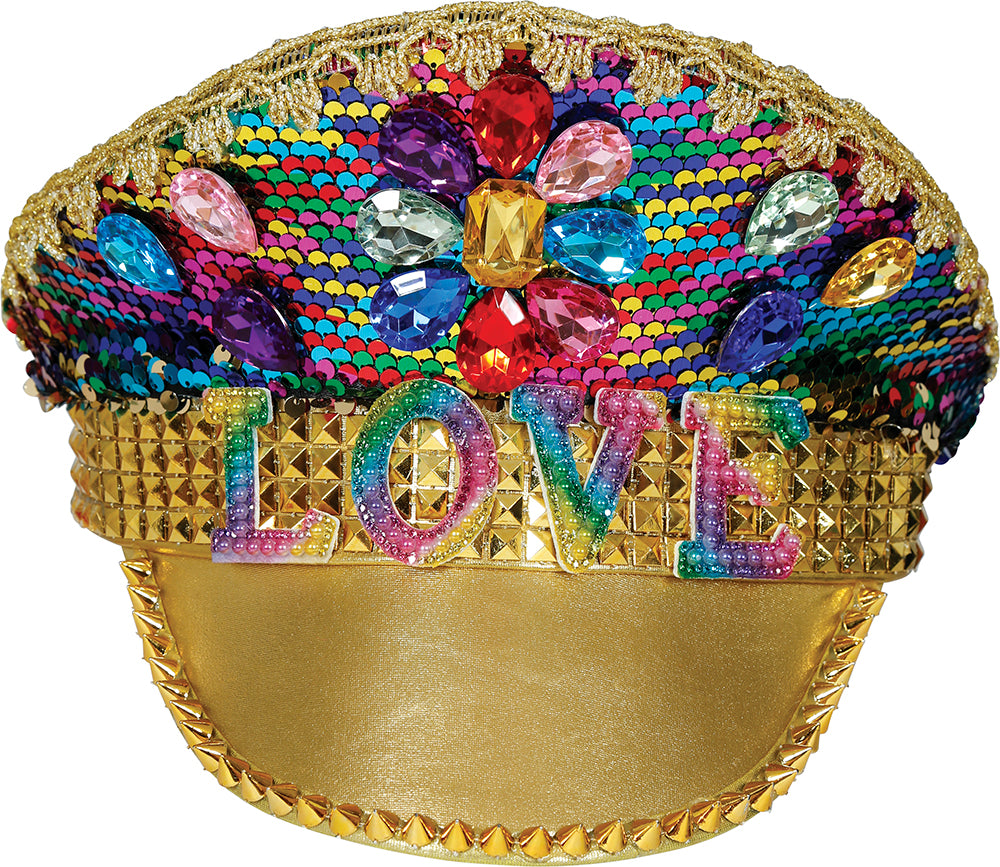 GP13793 – Karneval Cap Bunte Juwelen – Farbe: Gold / Mehrfarbig