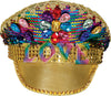 GP13793 – Karneval Cap Bunte Juwelen – Farbe: Gold / Mehrfarbig