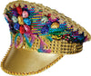 GP13793 – Karneval Cap Bunte Juwelen – Farbe: Gold / Mehrfarbig