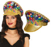 GP13793 – Karneval Cap Bunte Juwelen – Farbe: Gold / Mehrfarbig