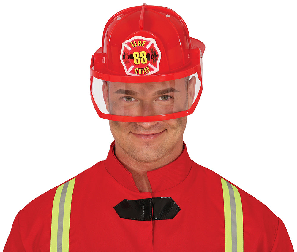 GP13798 – Feuerwehrprofi Helm Rot Kostüm – Farbe: Rot