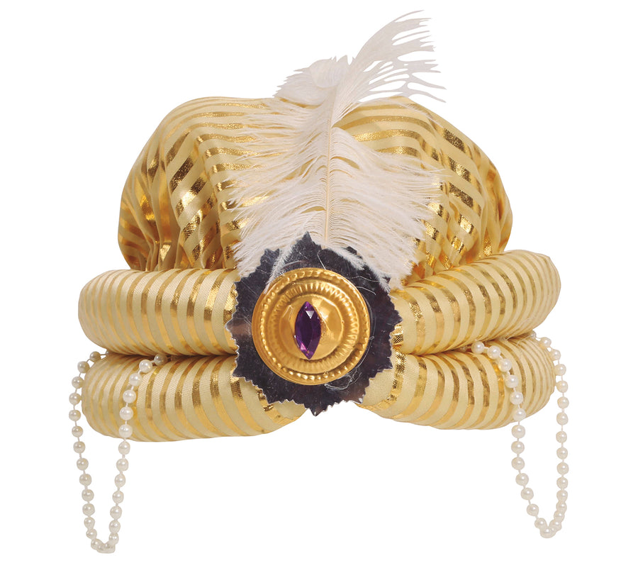 GP13812 – Wüstenprinz Sheik Glamour Turban – Farbe: Gold, Ansicht 2