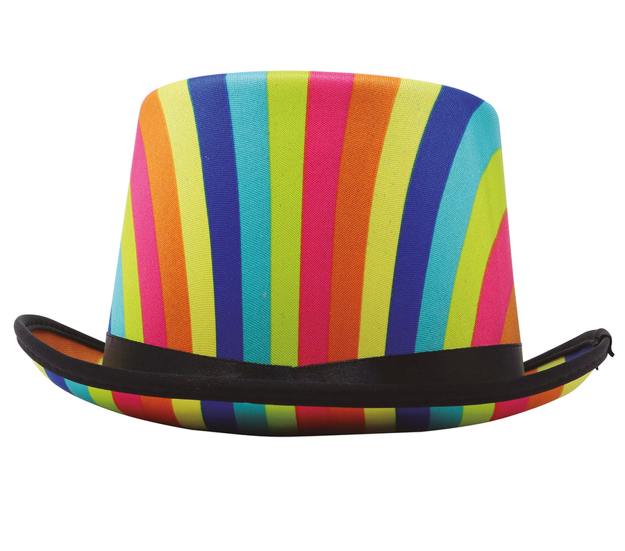 GP13840 – Regenbogen Karneval Zylinderhut Kostüm – Farbe: Mehrfarbig, Ansicht 2