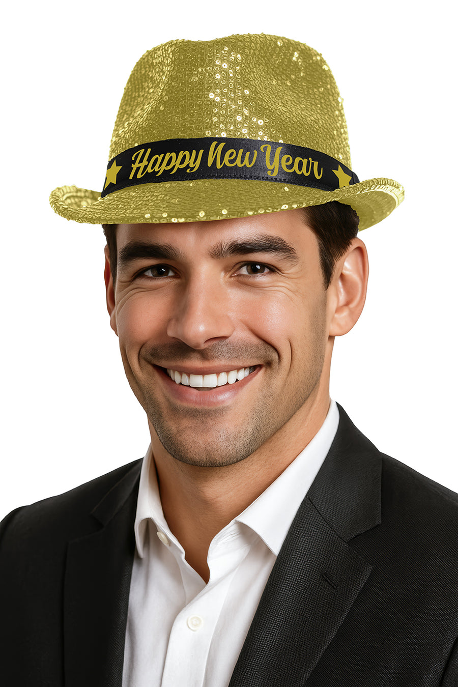 GP13883 – Silvester Glanzhut Eleganz Feier – Farbe: Gold, Ansicht 2