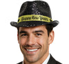 GP13884 – Silvester Partyhut Glitzer Schwarz Mit Pailletten – Farbe: Schwarz