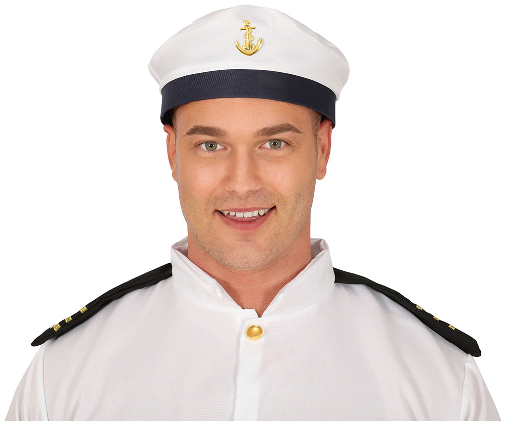GP13904 – Matrosen Anker Maritim Kostüm Kappe – Farbe: Weiß