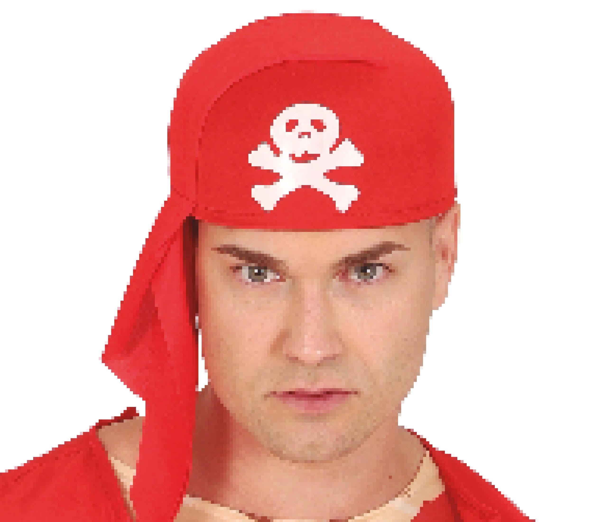 GP13949 – Pirat Totenkopf Kopftuch Karneval – Farbe: Rot