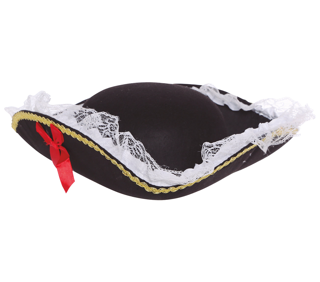 GP13957 – Pirat Hut Kostümzubehör Schwarz Rot – Farbe: Schwarz