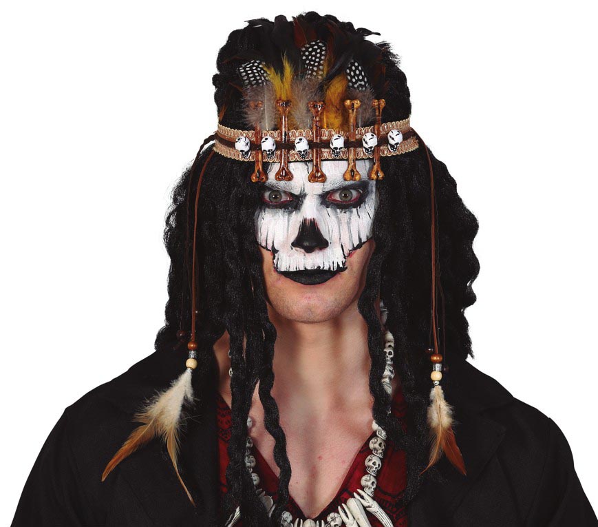 GP13968 – Voodoo Zauber Stirnband Feder – Farbe: Braun