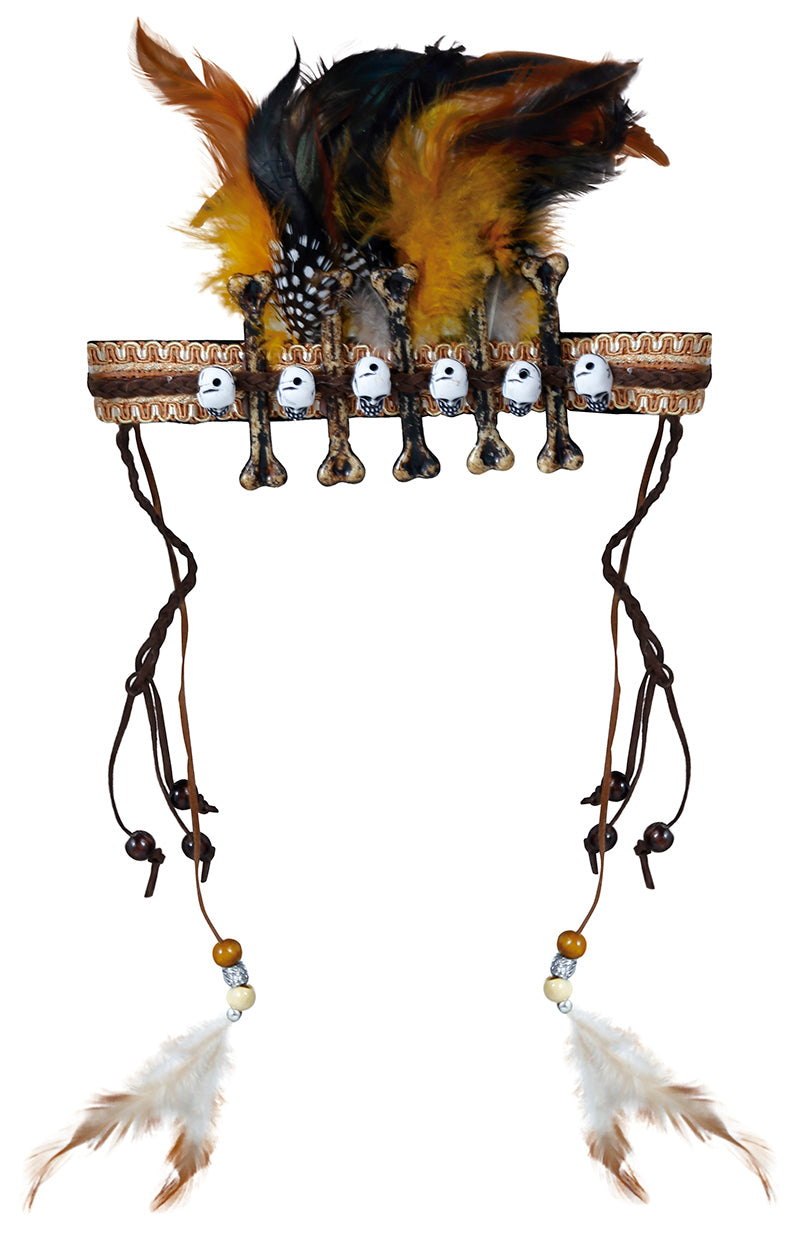 GP13968 – Voodoo Zauber Stirnband Feder – Farbe: Braun