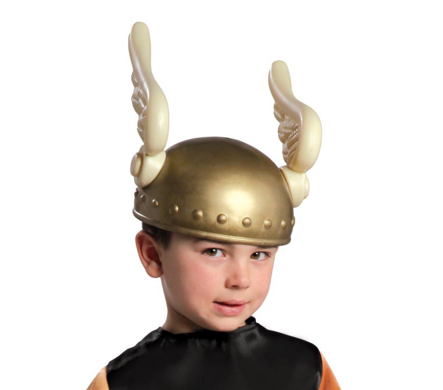 Gallier Helm für Jungen gold mit Flügeln