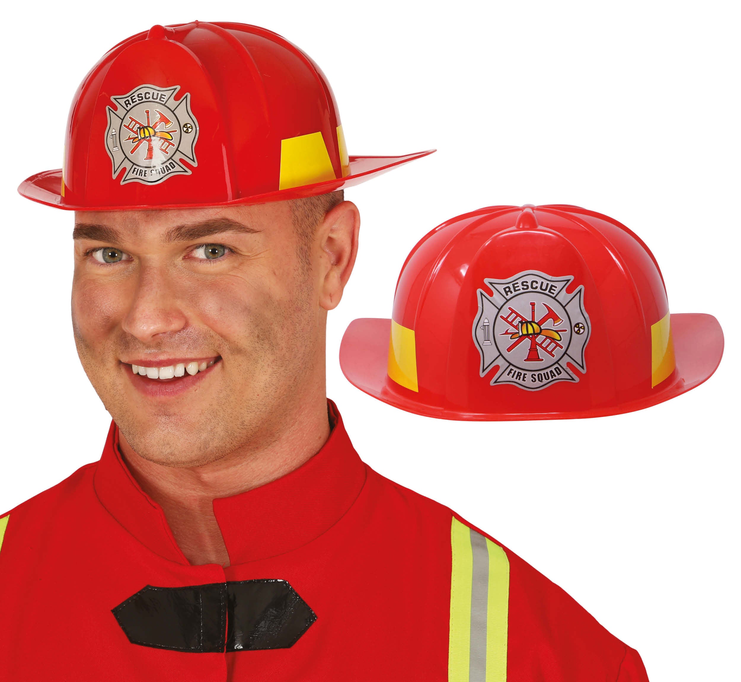 GP13979 – Feuerwehrhut Karneval Roter Held – Farbe: Rot