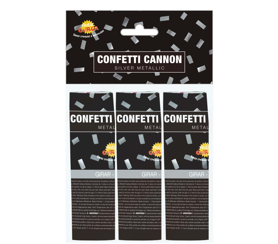 Konfettikanone 105 mm 3er Set Silvester
