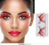 GP15064 – Halloween Fantasie Wimpern Rot Gefieder – Farbe: Rot
