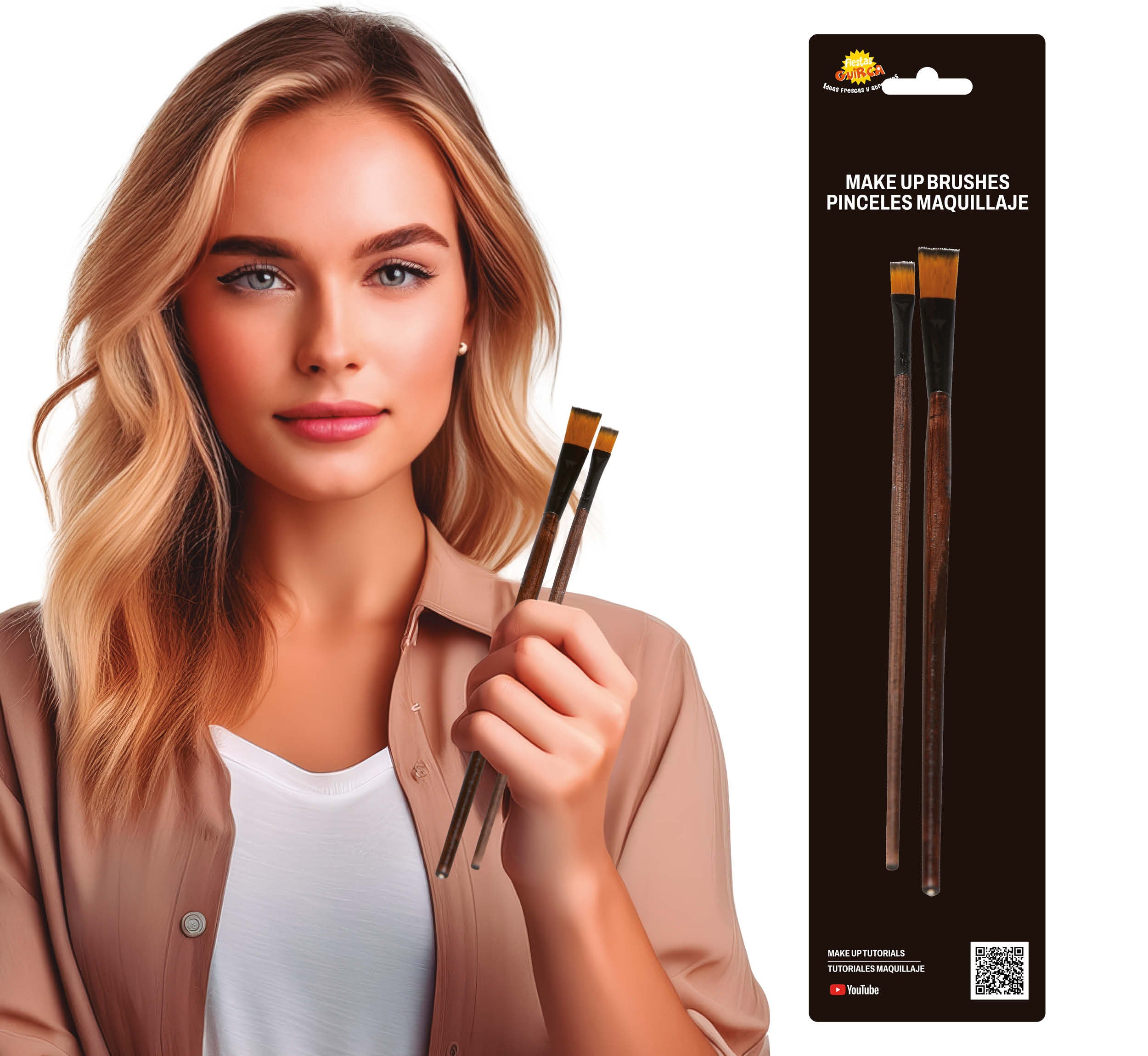 GP15554 – Halloween Gesichtsmalerei Set Kreative Schminkpinsel – Farbe: Braun