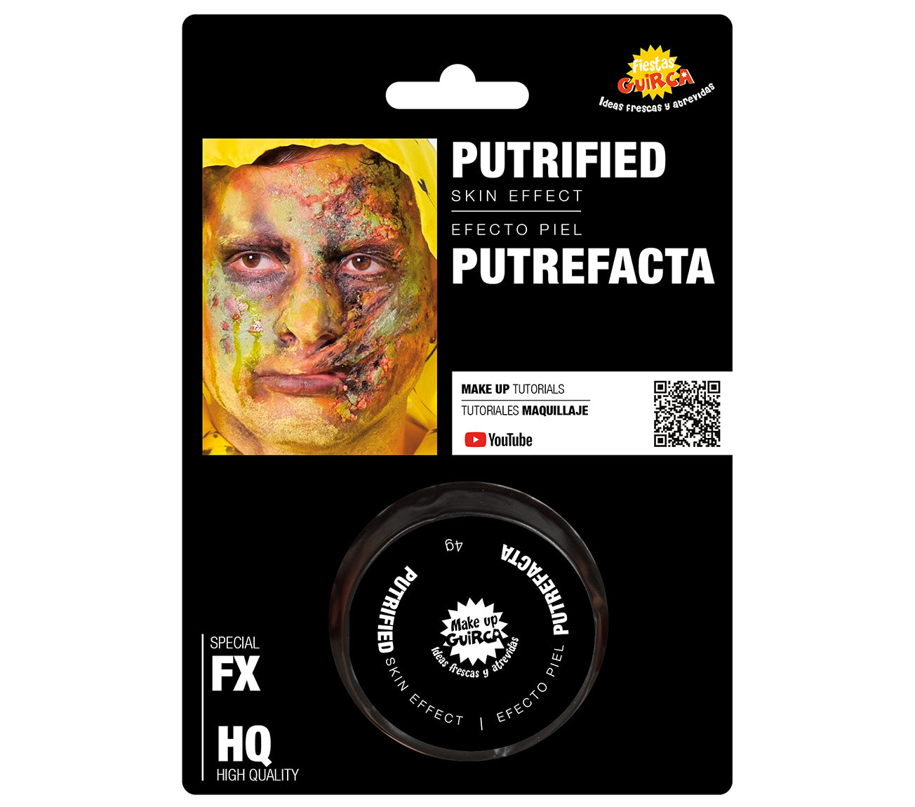 GP15643 – Zombie Halloween Make Up Verfaulte Haut – Farbe: Beige