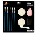 Schminkzubehör Set mit Pinseln und Schwämmen