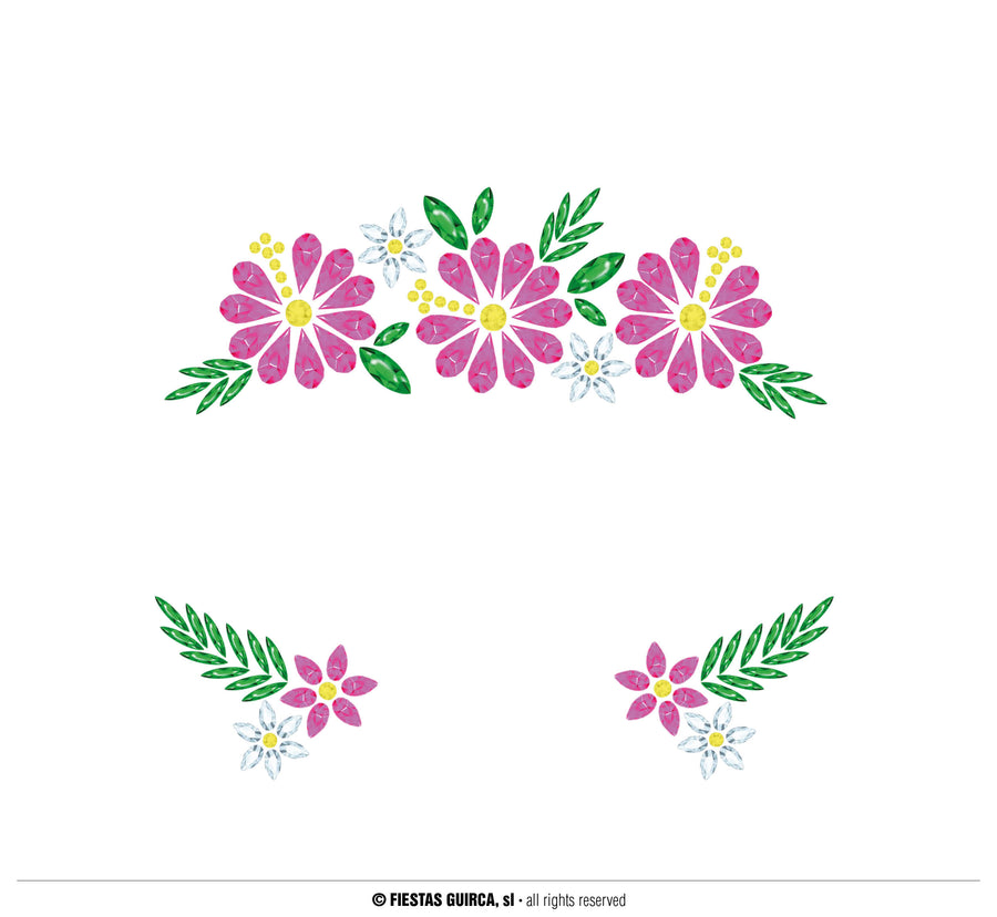 Blumen Gesichtsschmuck für Damen selbstklebend