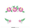 GP15766 – Hawai Blüten Festival Gesicht Aufkleber – Farbe: Mehrfarbig