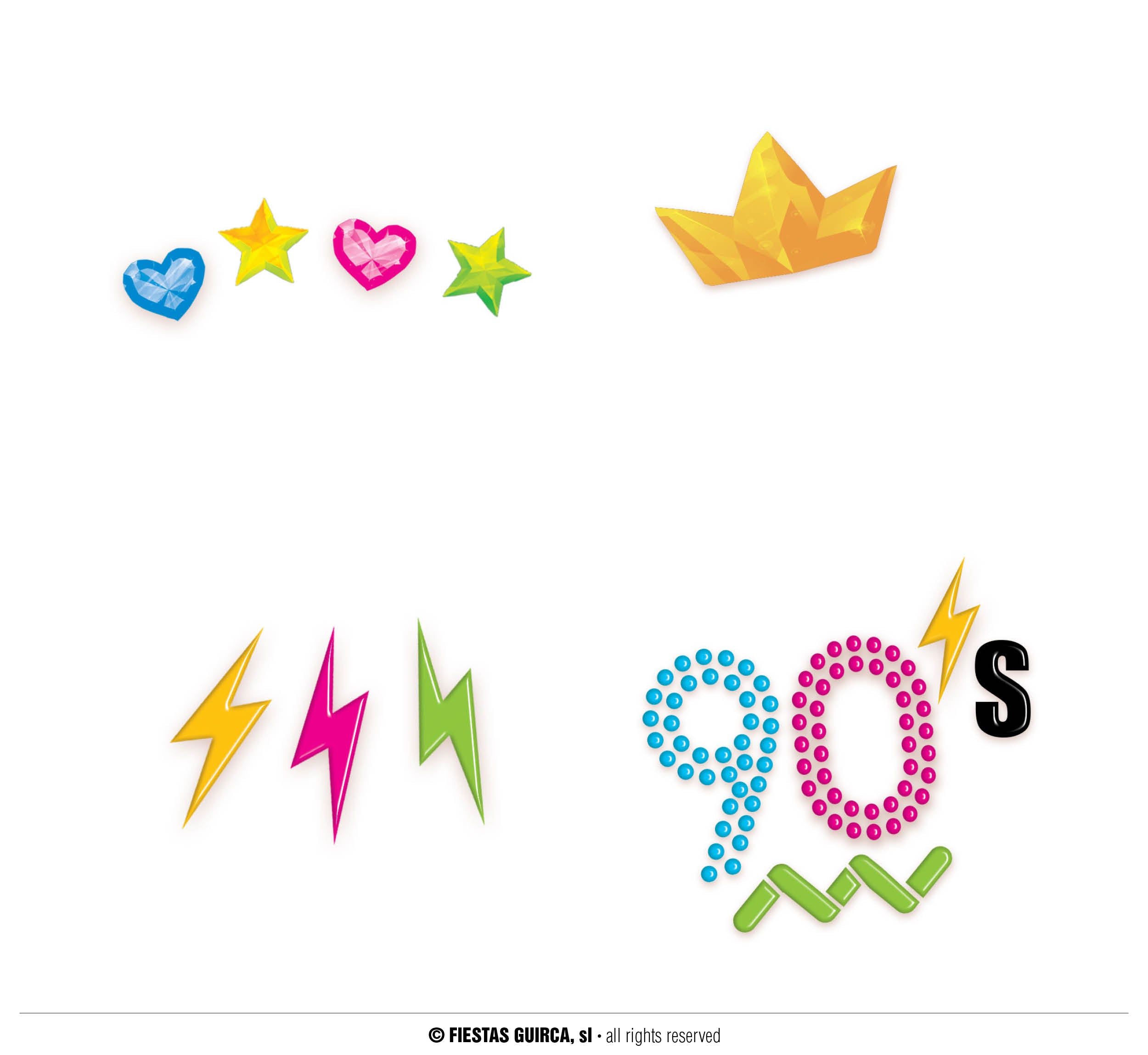 GP15771 – Disco Festival Gesicht Kristalle 90er – Farbe: Mehrfarbig