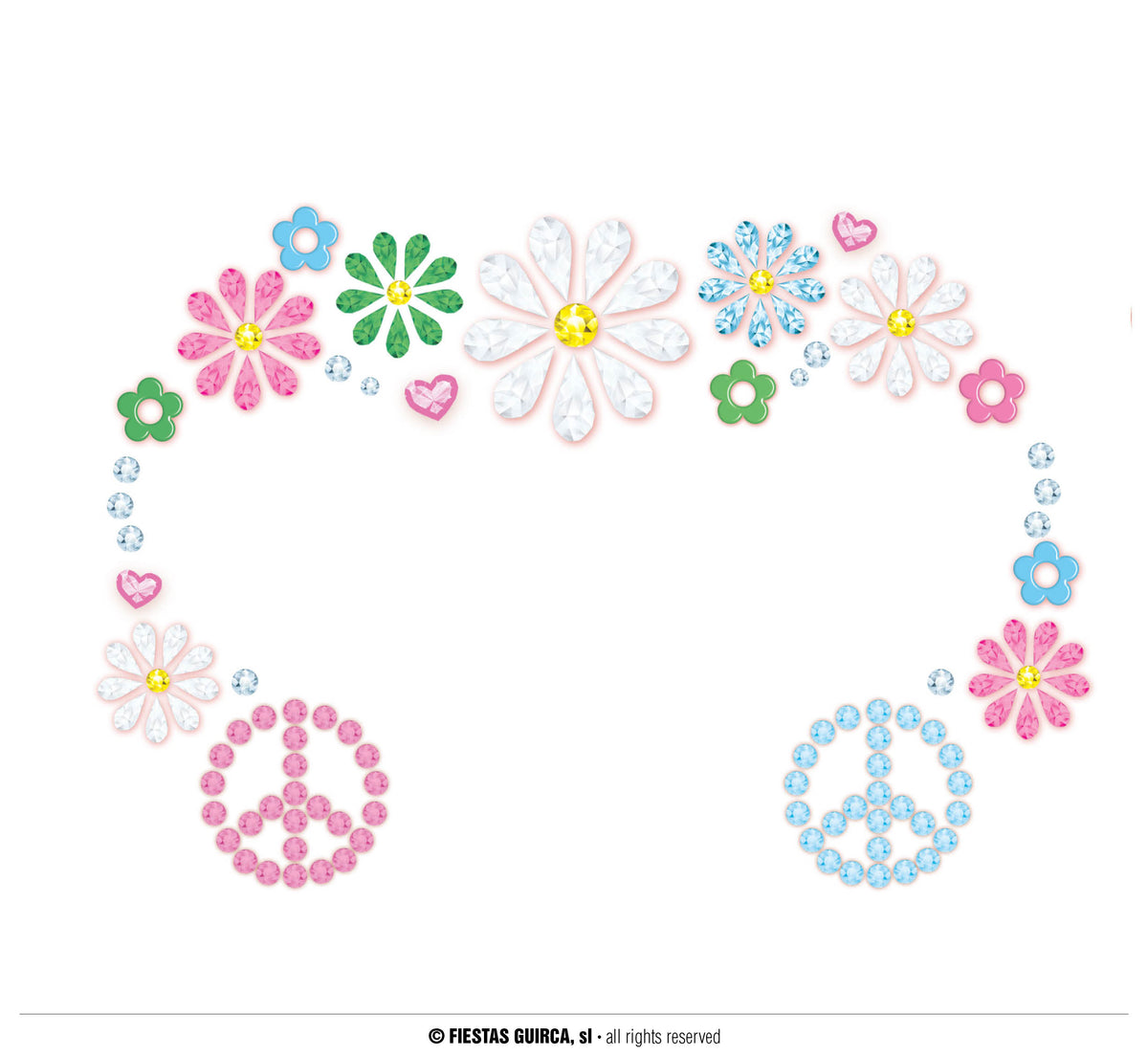 GP15773 – Hippie Festival Strass Gesichtsschmuck – Farbe: Mehrfarbig
