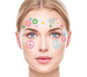 Hippie Gesichtsschmuck für Damen 10 x 13 cm Blumen, Bild 2