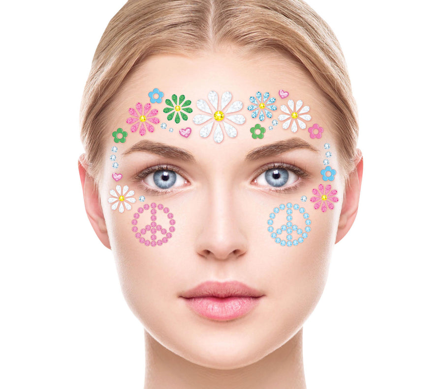 GP15773 – Hippie Festival Strass Gesichtsschmuck – Farbe: Mehrfarbig, Ansicht 2
