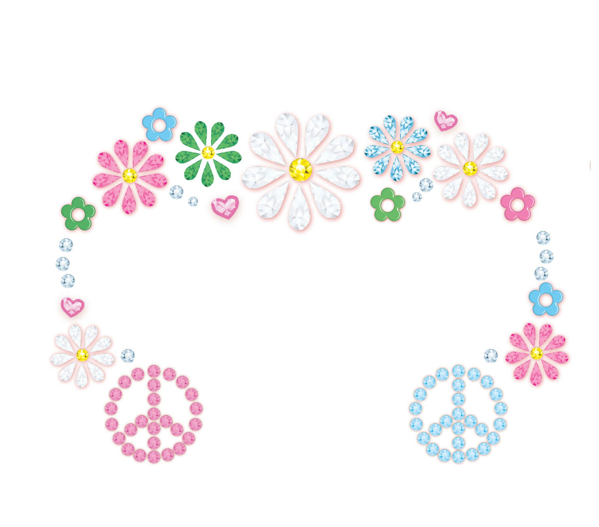 GP15773 – Hippie Festival Strass Gesichtsschmuck – Farbe: Mehrfarbig