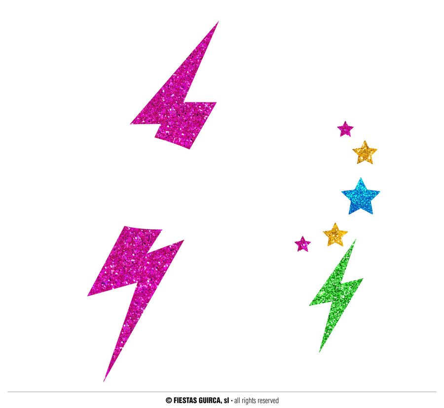 Blitz Gesichtssticker für Damen 15 x 13 cm Glitzer