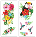 Hawaii Tattoos für Erwachsene 14 x 30 cm Blumen
