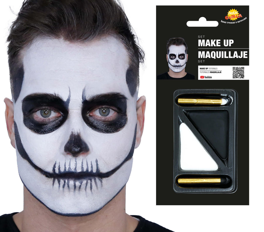 GP15799 – Skelett Halloween Make Up Set – Farbe: Weiß / Schwarz, Ansicht 2
