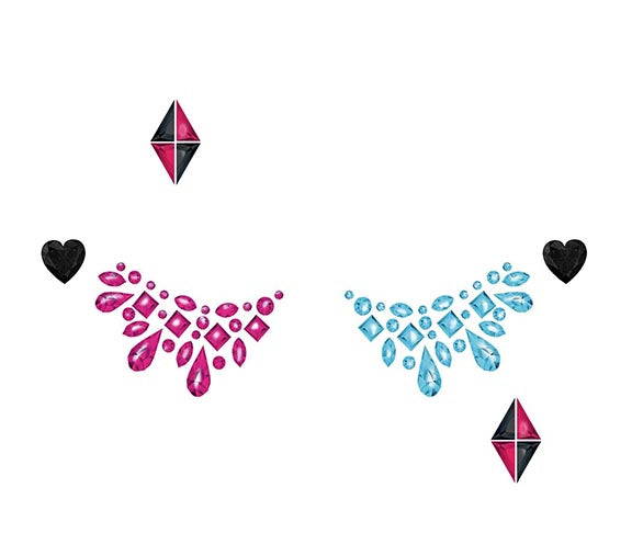 GP15833 – Superheld Strass Face Art Karneval – Farbe: Pink, Ansicht 2