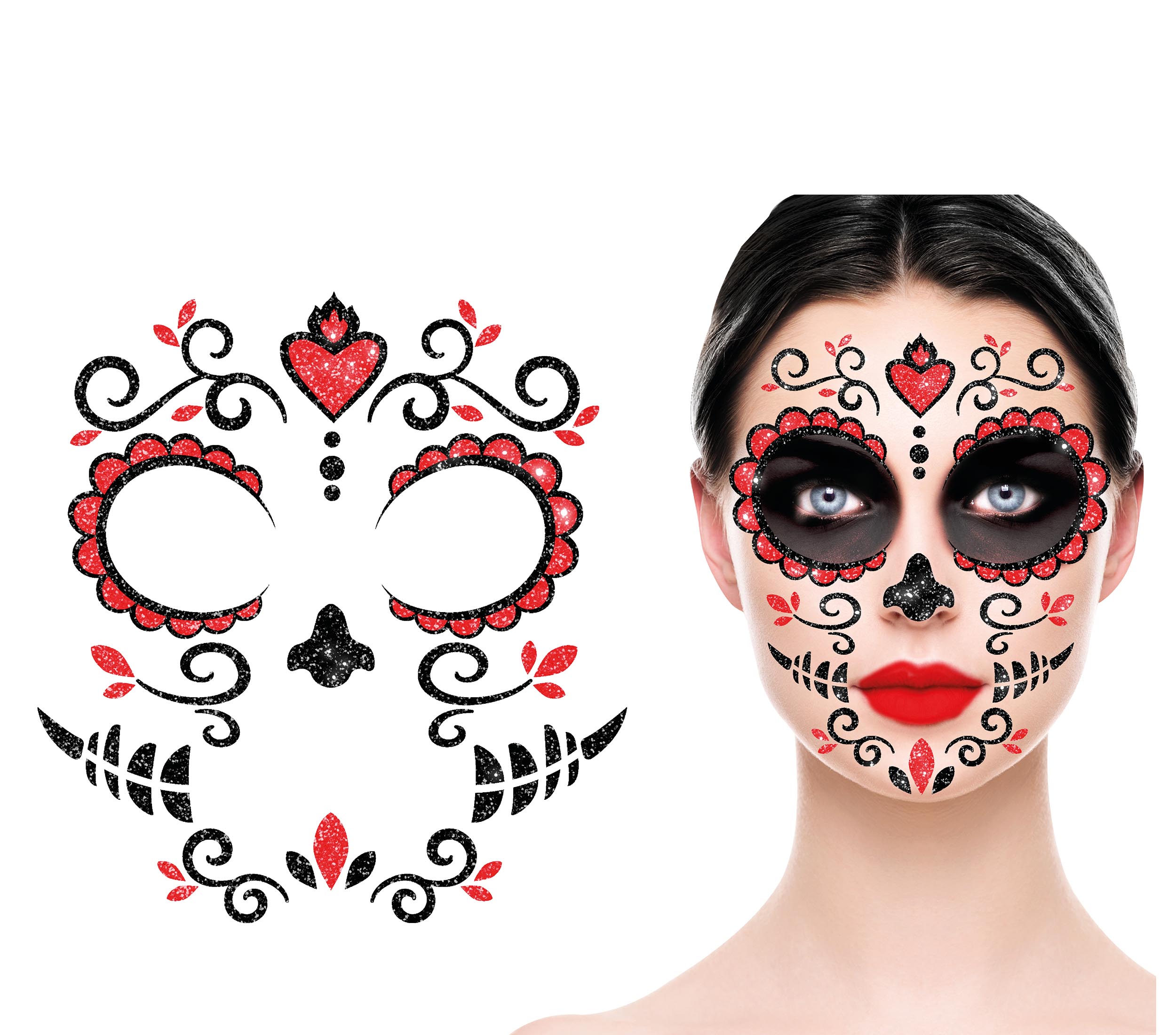 GP15857 – Tag Der Toten Catrina Aufkleber – Farbe: Schwarz
